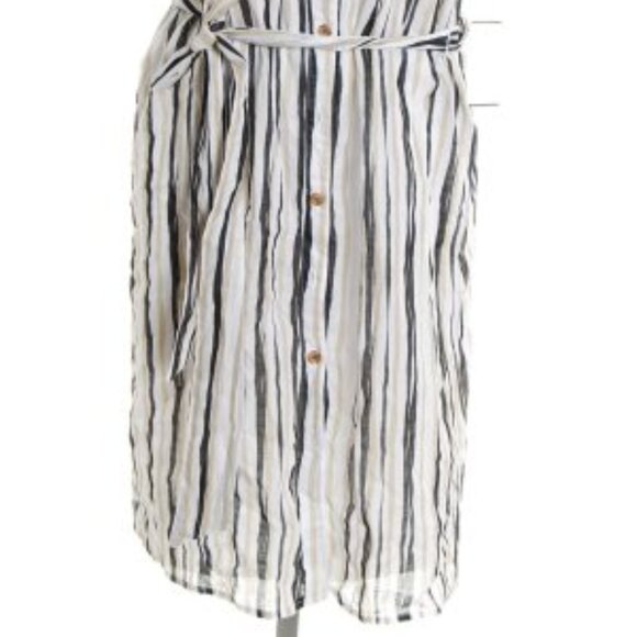 INTRIQUE Voile Striped Shirt Dress - Sz 12 - NEW - Picture 3 of 8